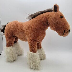 Dakin Clydesdale Horse 12" Plush Standing Stiff Vintage 1978 Stuffed Animal Toy